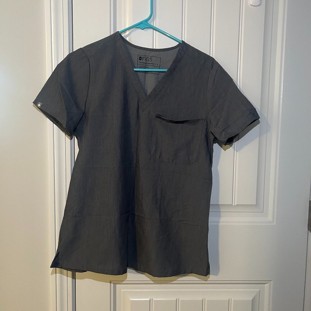 Figs Graphite Scrub Top - S